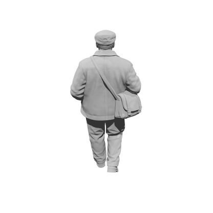 MM2168 1950s Pedestrians-16 Walking Man with Shoulder Bag