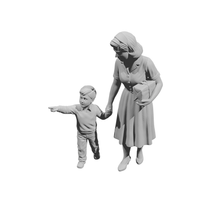 MM2154 1950s Pedestrians-1 Mum and Children