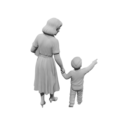 MM2154 1950s Pedestrians-1 Mum and Children