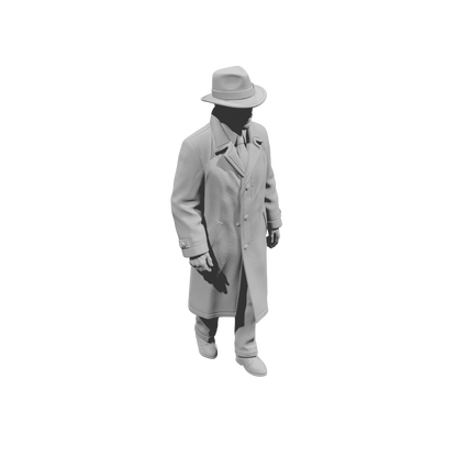 MM2160 1950s Pedestrians-7 Walking Gentleman in Overcoat