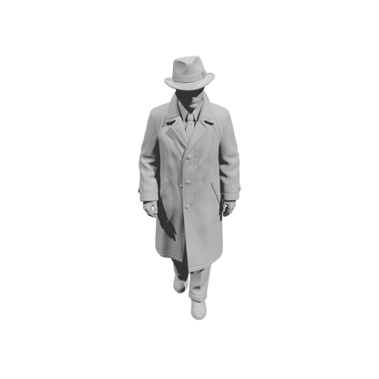 MM2160 1950s Pedestrians-7 Walking Gentleman in Overcoat