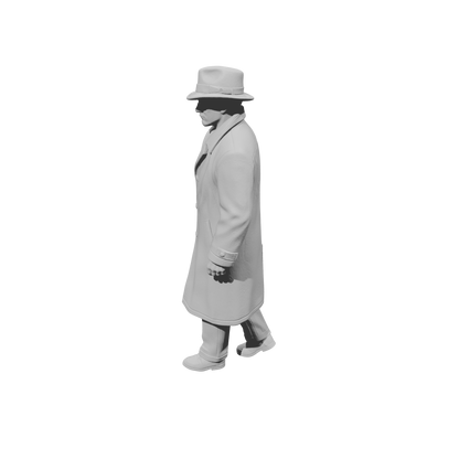 MM2160 1950s Pedestrians-7 Walking Gentleman in Overcoat