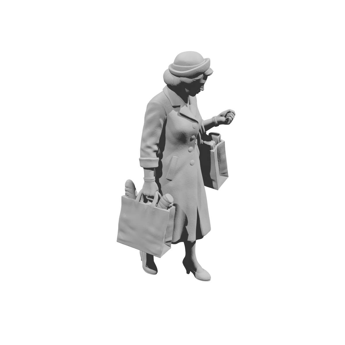 MM2161 1950s Pedestrians-8 Lady Carrying Shopping Bags