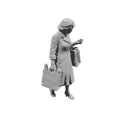MM2161 1950s Pedestrians-8 Lady Carrying Shopping Bags