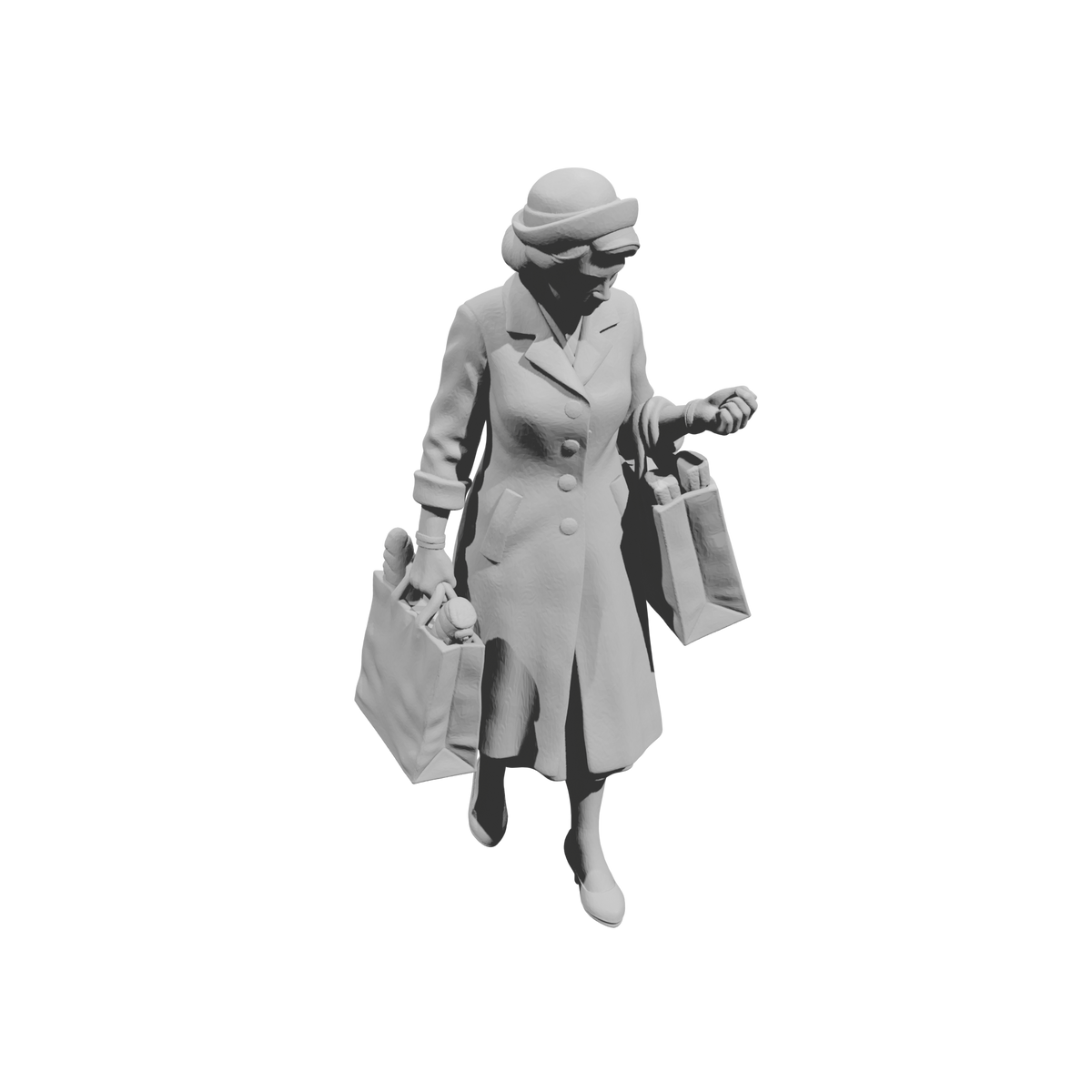 MM2161 1950s Pedestrians-8 Lady Carrying Shopping Bags