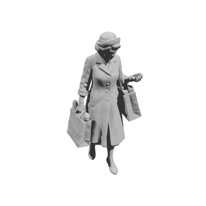 MM2161 1950s Pedestrians-8 Lady Carrying Shopping Bags