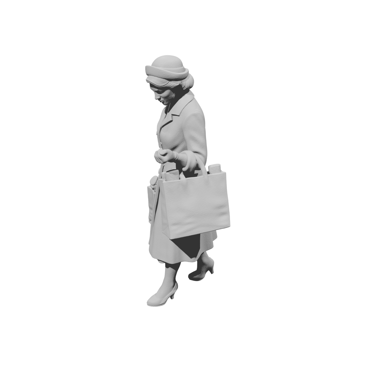 MM2161 1950s Pedestrians-8 Lady Carrying Shopping Bags
