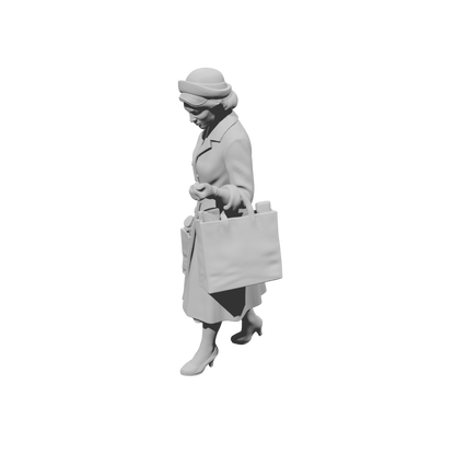 MM2161 1950s Pedestrians-8 Lady Carrying Shopping Bags