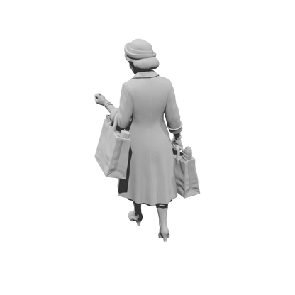 MM2161 1950s Pedestrians-8 Lady Carrying Shopping Bags