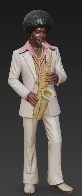 MM333 1970s Street Folks 10-1970s Saxophone Player in White Suit