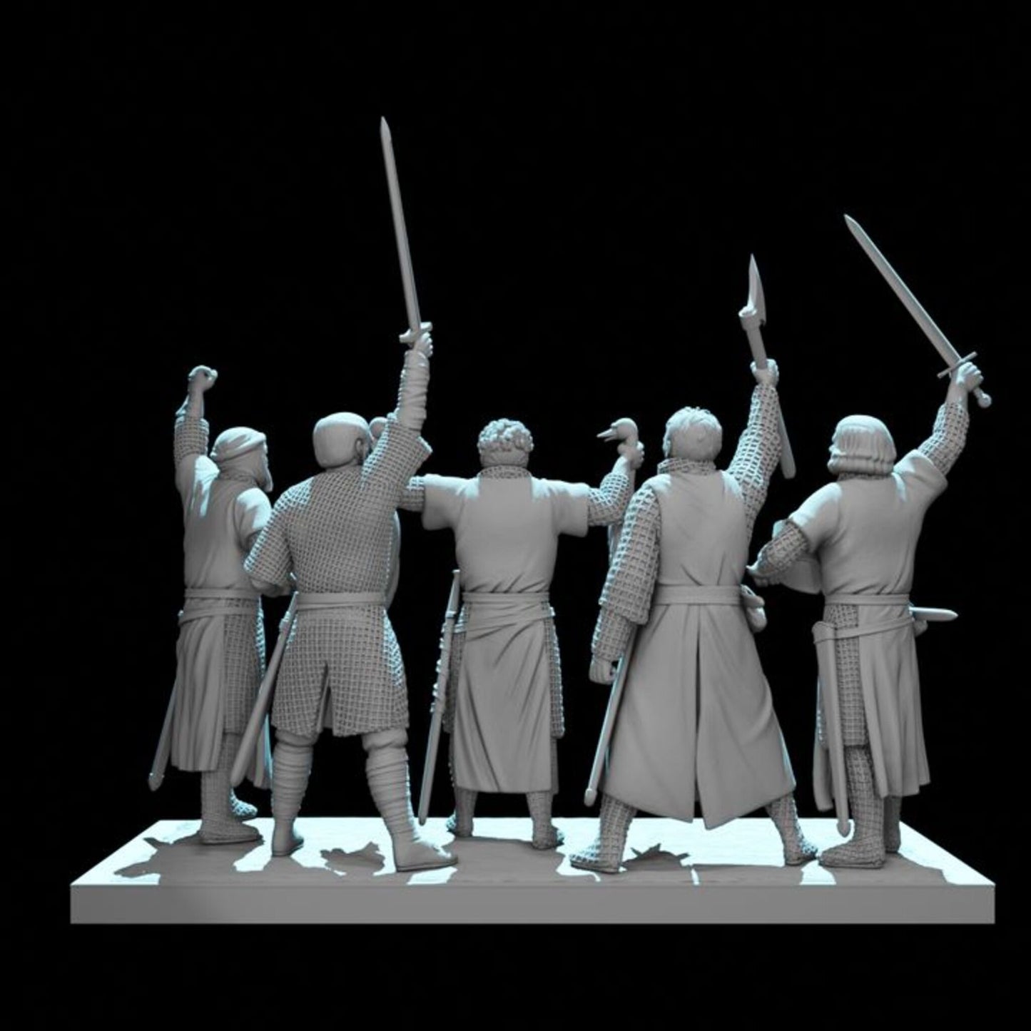 NCM173 By These swans-Medieval Scottish warriors scene