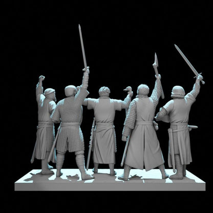NCM173 By These swans-Medieval Scottish warriors scene