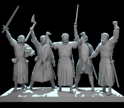 NCM173 By These swans-Medieval Scottish warriors scene