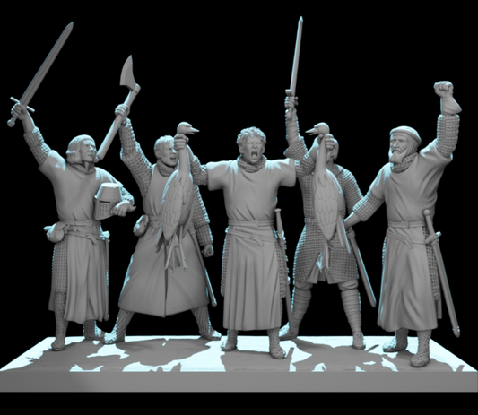 NCM173 By These swans-Medieval Scottish warriors scene