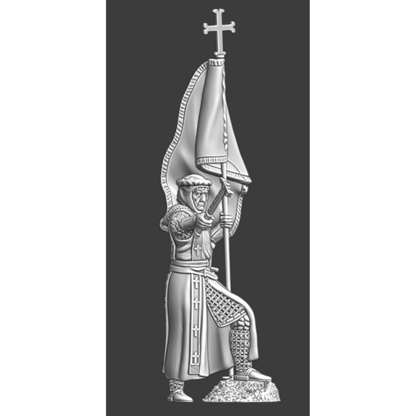 NCM176 Medieval Bishop with large banner