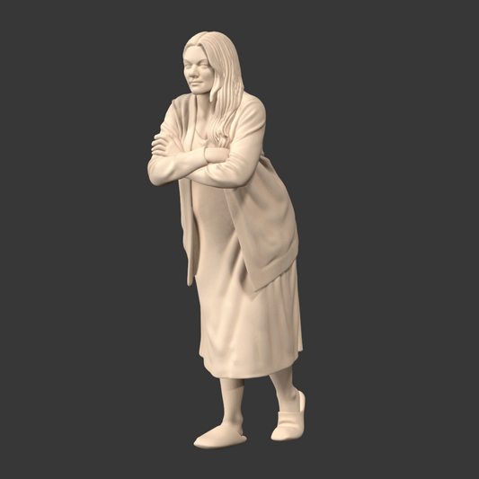 MM4250 Female Leaning Forward in Bathrobe