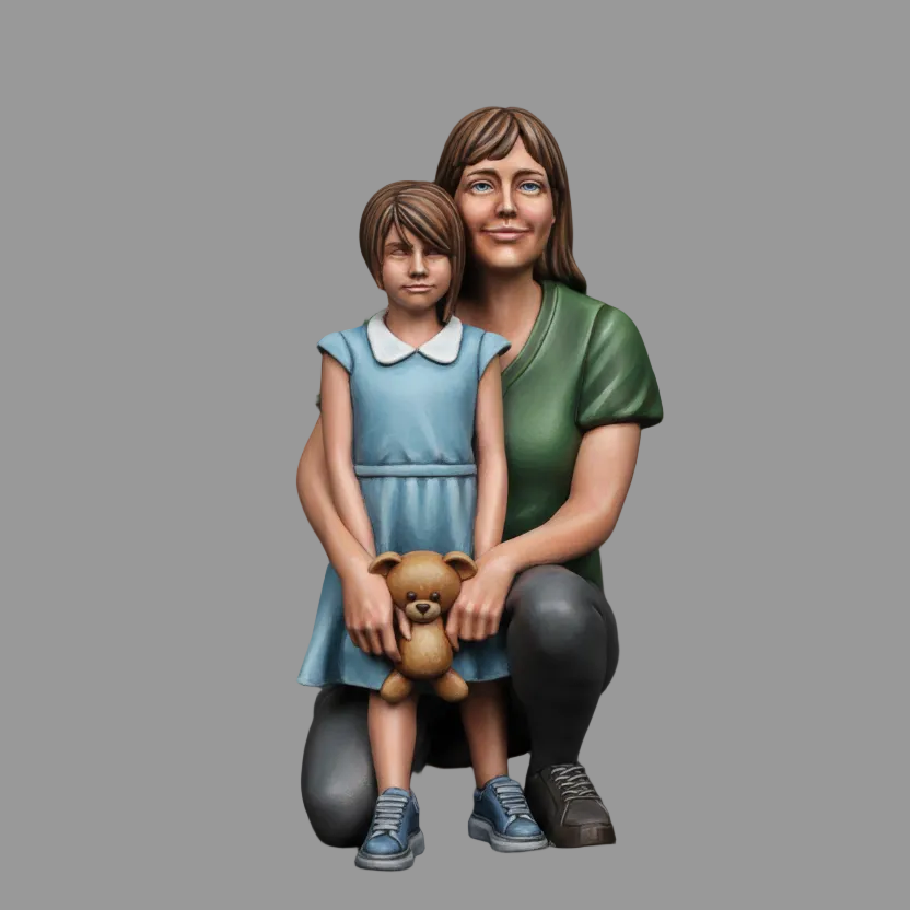 MM884 Mum kneeling with child