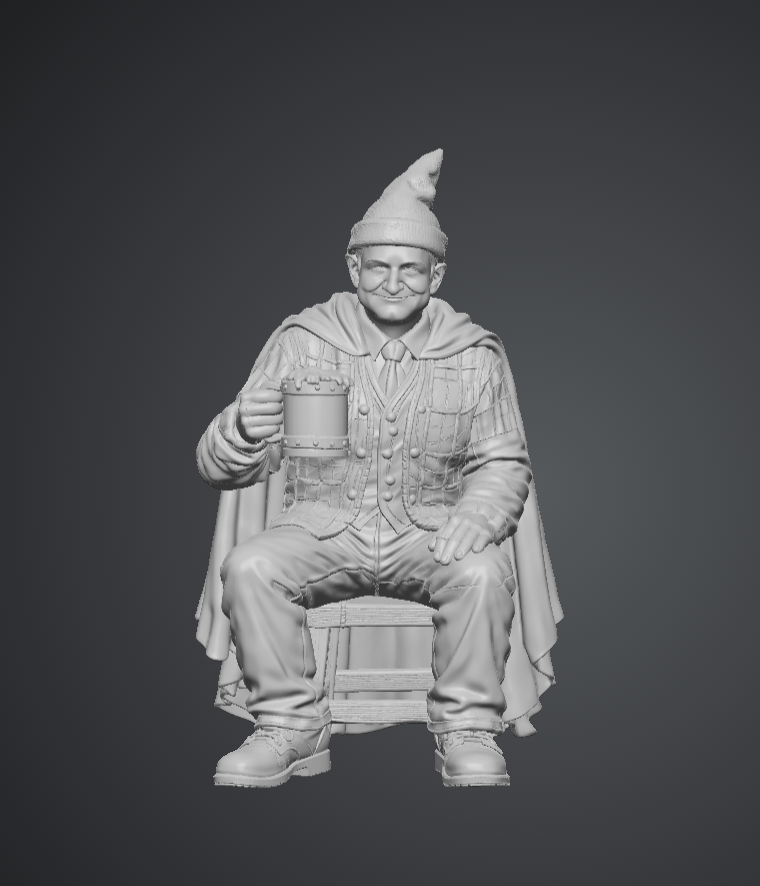 DG083 Wizard having a beer on a magical five legged stool