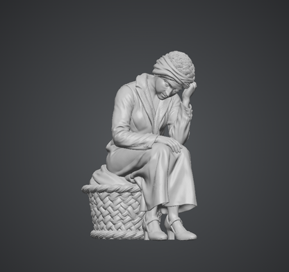 MM566 1940's Style Female Sitting on Washing Basket