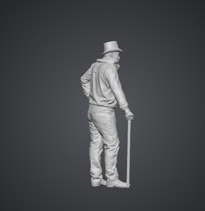 MM226 Older Male in Top Hat with Cane