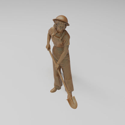 MM4384 WW2 Land army girl in field