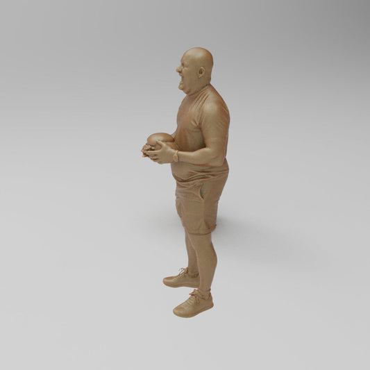 MM4405 Male holding Large Burger