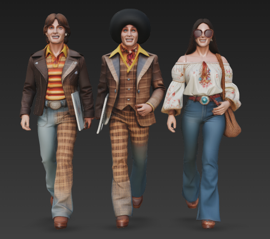 MM313 1970s Street folks 1-three friends