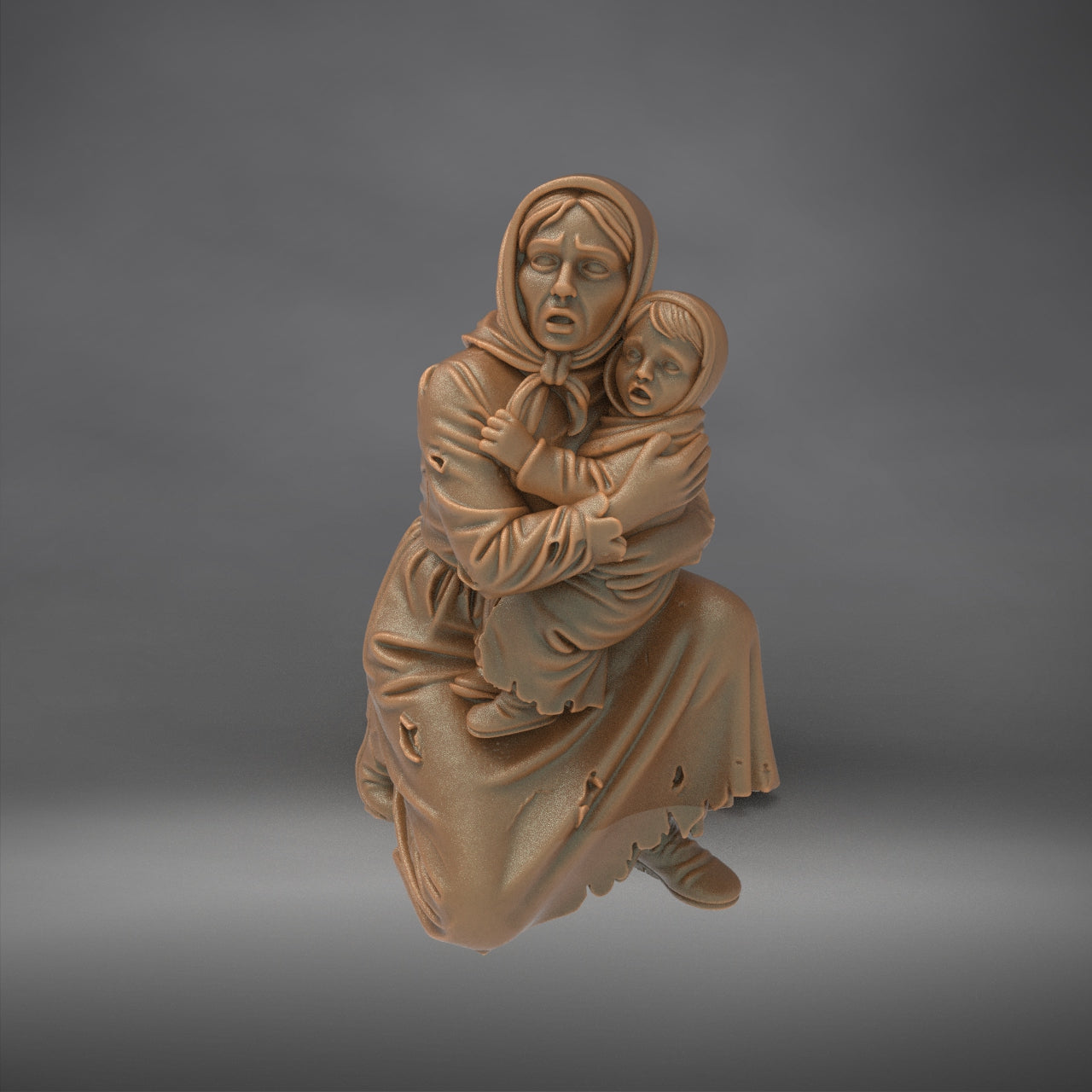 MM4361 WW2-Frightened Mother and Child