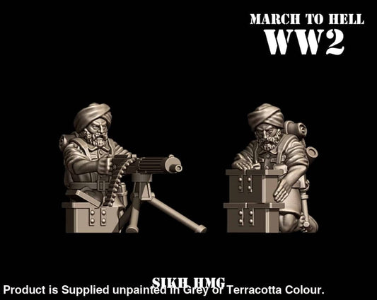 3DB WW2 SIKH ARMY HMG Team 28mm 1:56 Figure