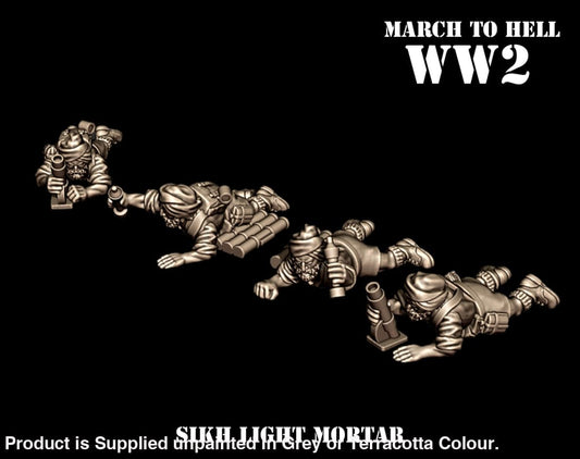 3DB WW2 SIKH ARMY Light Mortar Team 28mm 1:56 Figure