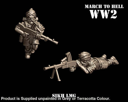 3DB WW2 SIKH ARMY LMG 28mm 1:56 Figure