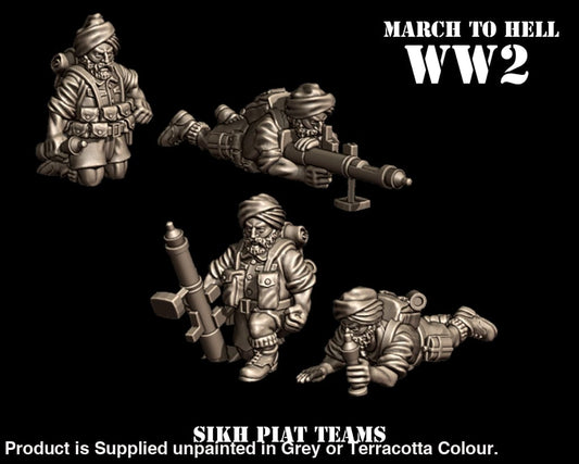 3DB WW2 SIKH ARMY Piat Team 28mm 1:56 Figure