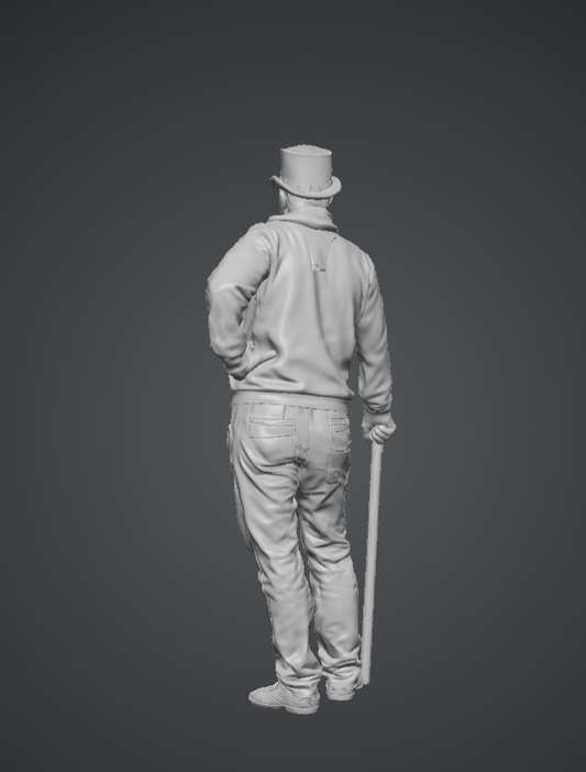 MM226 Older Male in Top Hat with Cane