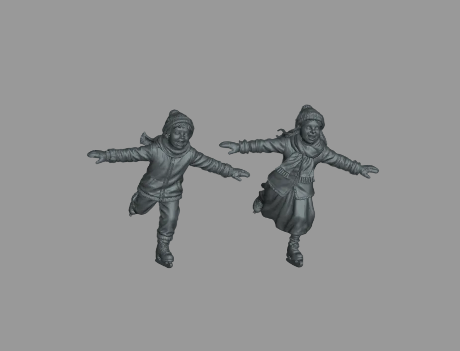 DG101 Winter Scene-Young Ice skaters