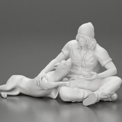 MM1228 Young Male sitting with Dog