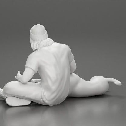 MM1228 Young Male sitting with Dog