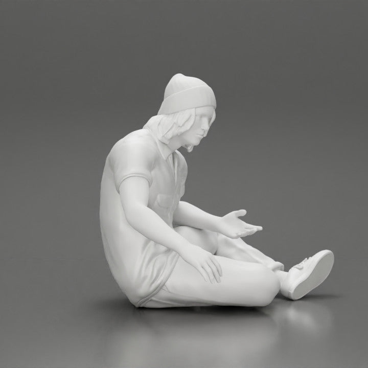 MM1228 Young Male sitting with Dog