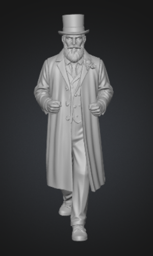 DG009 Gentleman in top hat and long coat