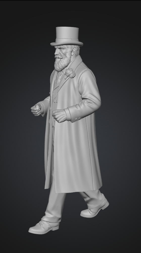 DG009 Gentleman in top hat and long coat