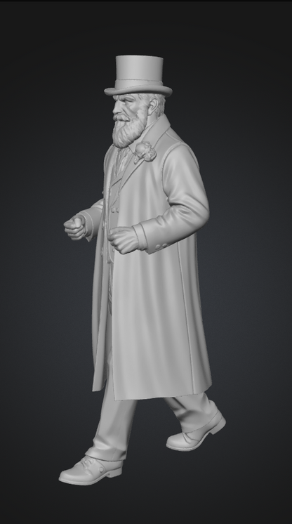 DG009 Gentleman in top hat and long coat