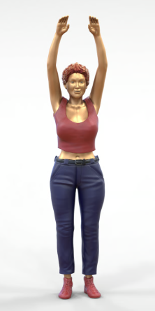 MM417 Football Fun woman standing Spectator doing wave