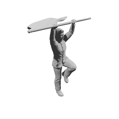 MM2250 HS Marching Band Member-26 Female Flag Bearer with Raised Arms