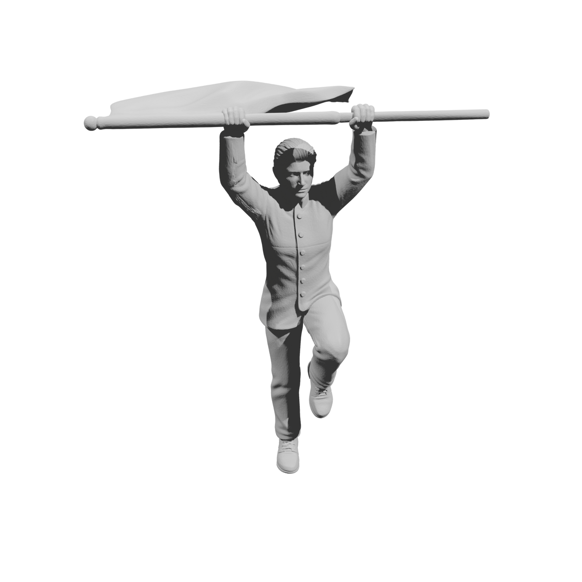 MM2250 HS Marching Band Member-26 Female Flag Bearer with Raised Arms