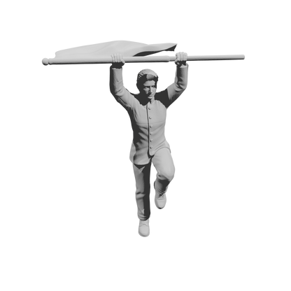 MM2250 HS Marching Band Member-26 Female Flag Bearer with Raised Arms