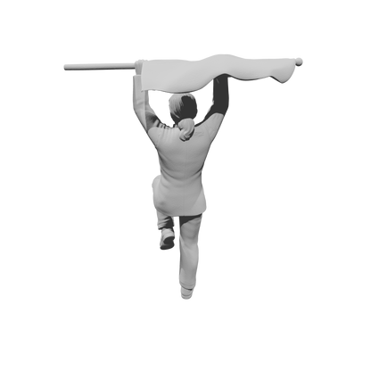 MM2250 HS Marching Band Member-26 Female Flag Bearer with Raised Arms
