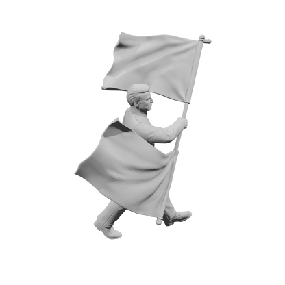 MM2253 HS Marching Band Member-29 Walking Bearer with Dual Flags