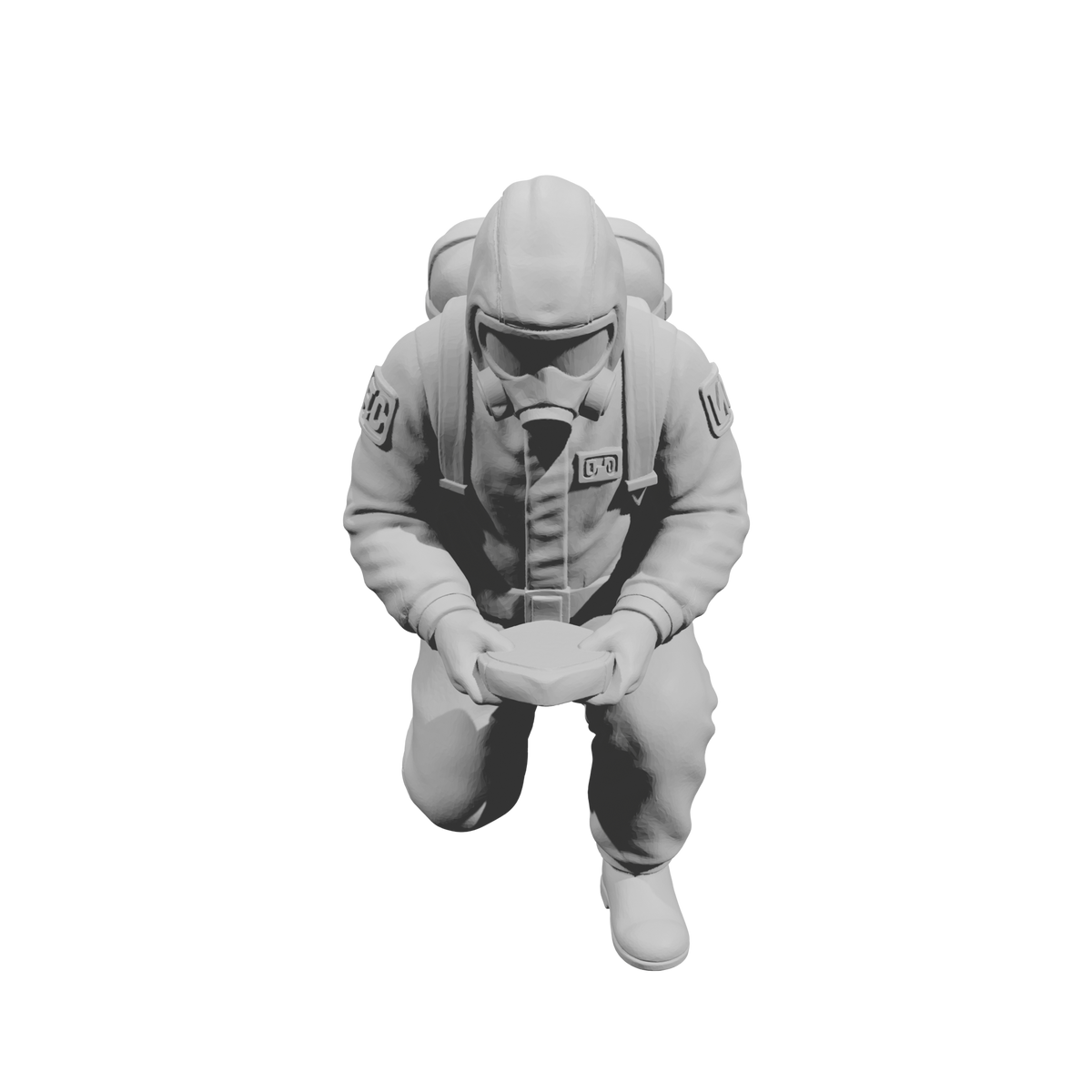 MM2184 Hazmat Materials Crew-16 Kneeling with Handheld Scanner