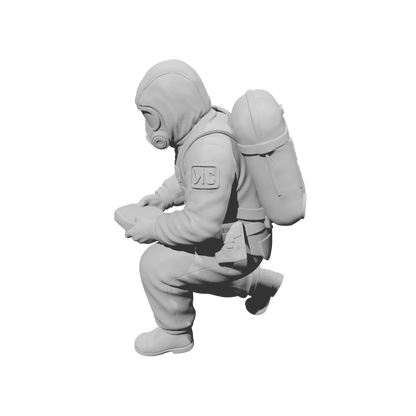 MM2184 Hazmat Materials Crew-16 Kneeling with Handheld Scanner