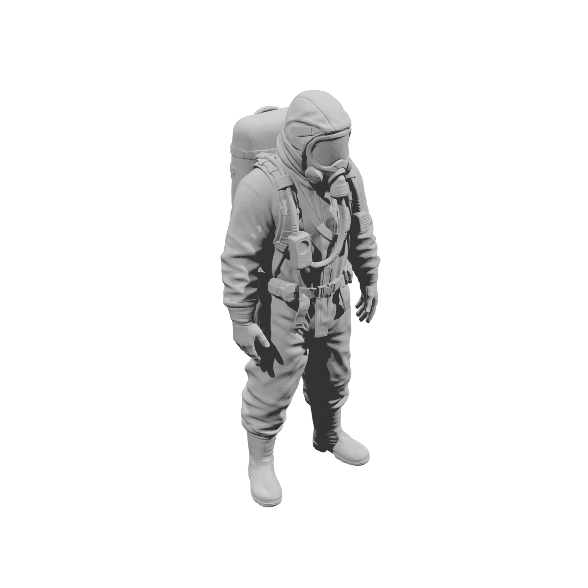 MM2171 Hazmat Materials Crew-1 Standing man with Oxygen Tank and Respirator
