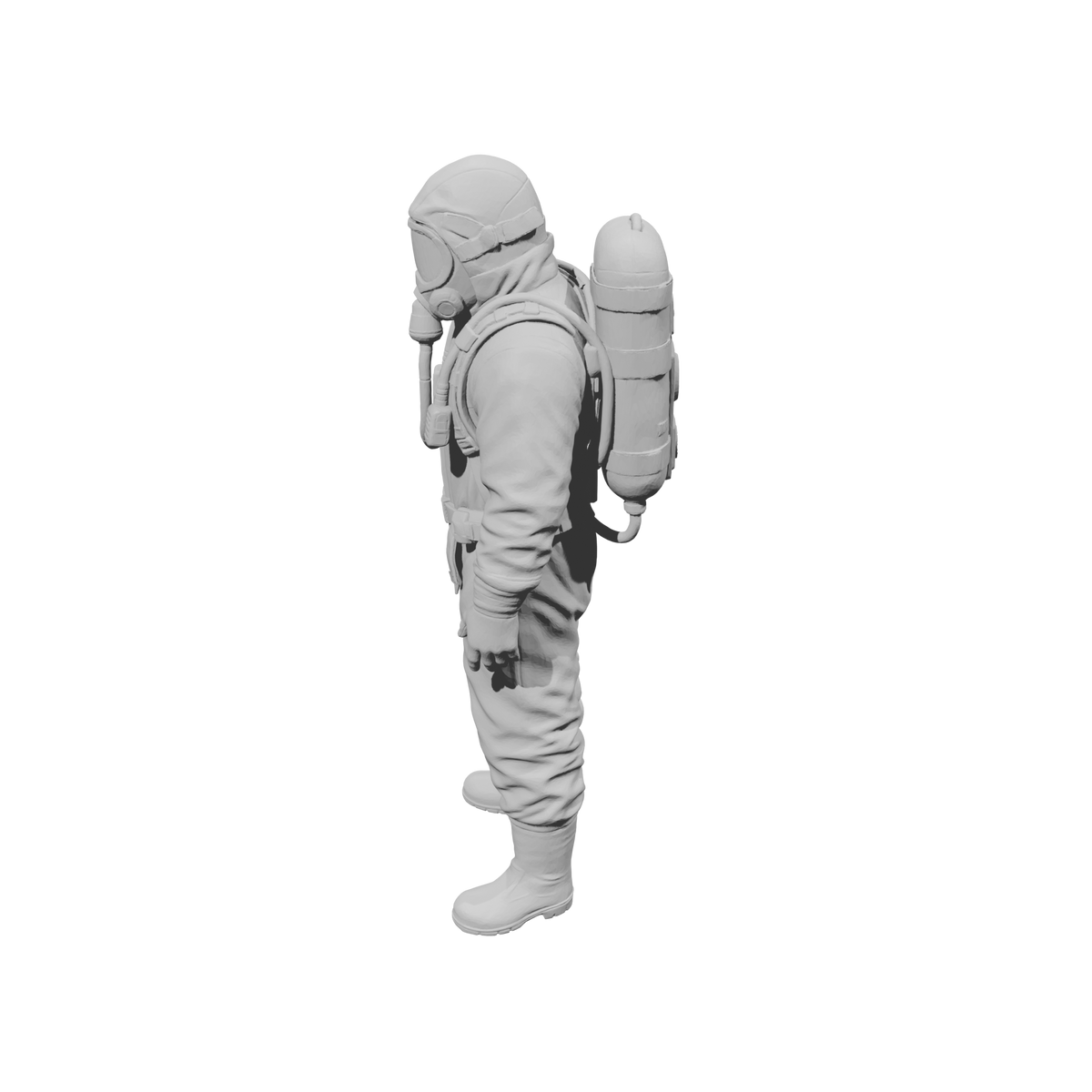 MM2171 Hazmat Materials Crew-1 Standing man with Oxygen Tank and Respirator